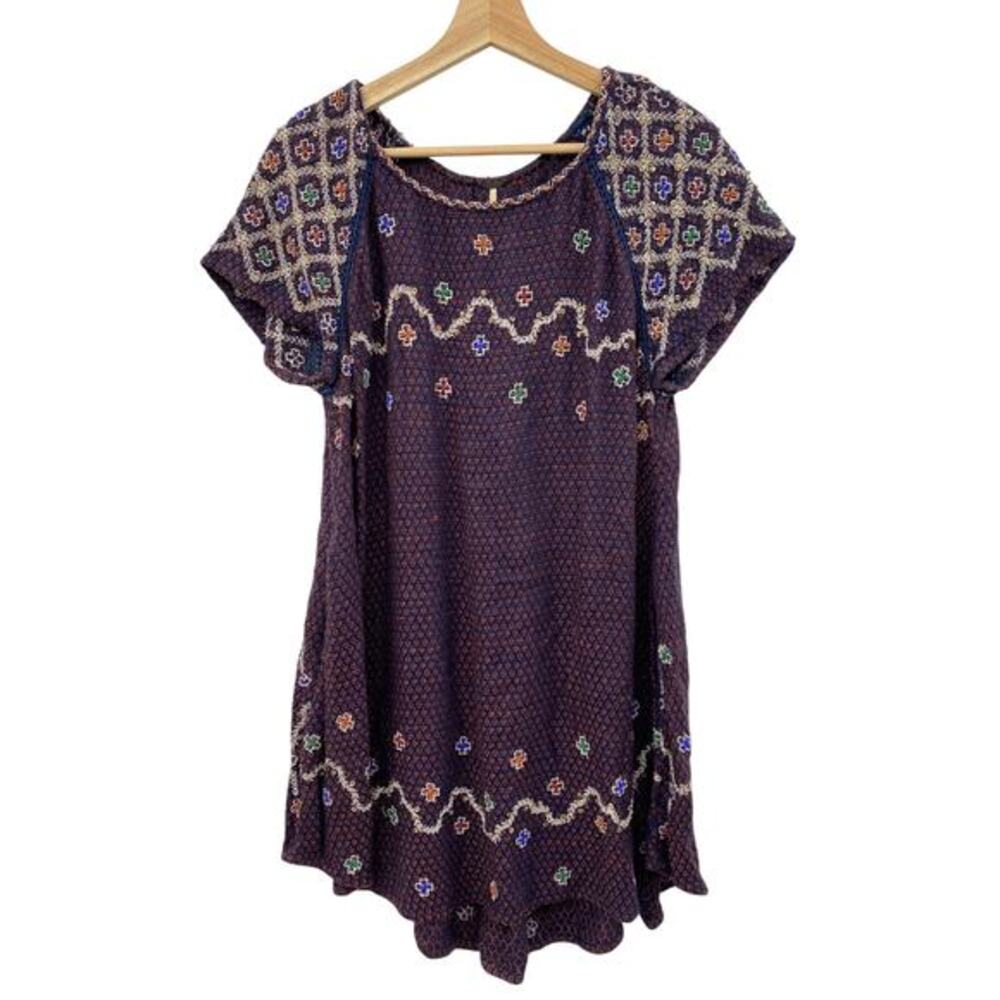 Free People  beaded‎ embroidered swing summer dress